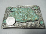 Huge 171 Gram Van Thomas Vintage Native American Navajo Bears Hand Carved Sterling Silver Buckle-Nativo Arts