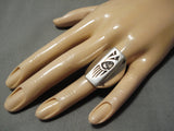 Important Vintage Hopi Native American Steven Pooyuoma Sterling Silver Ring-Nativo Arts