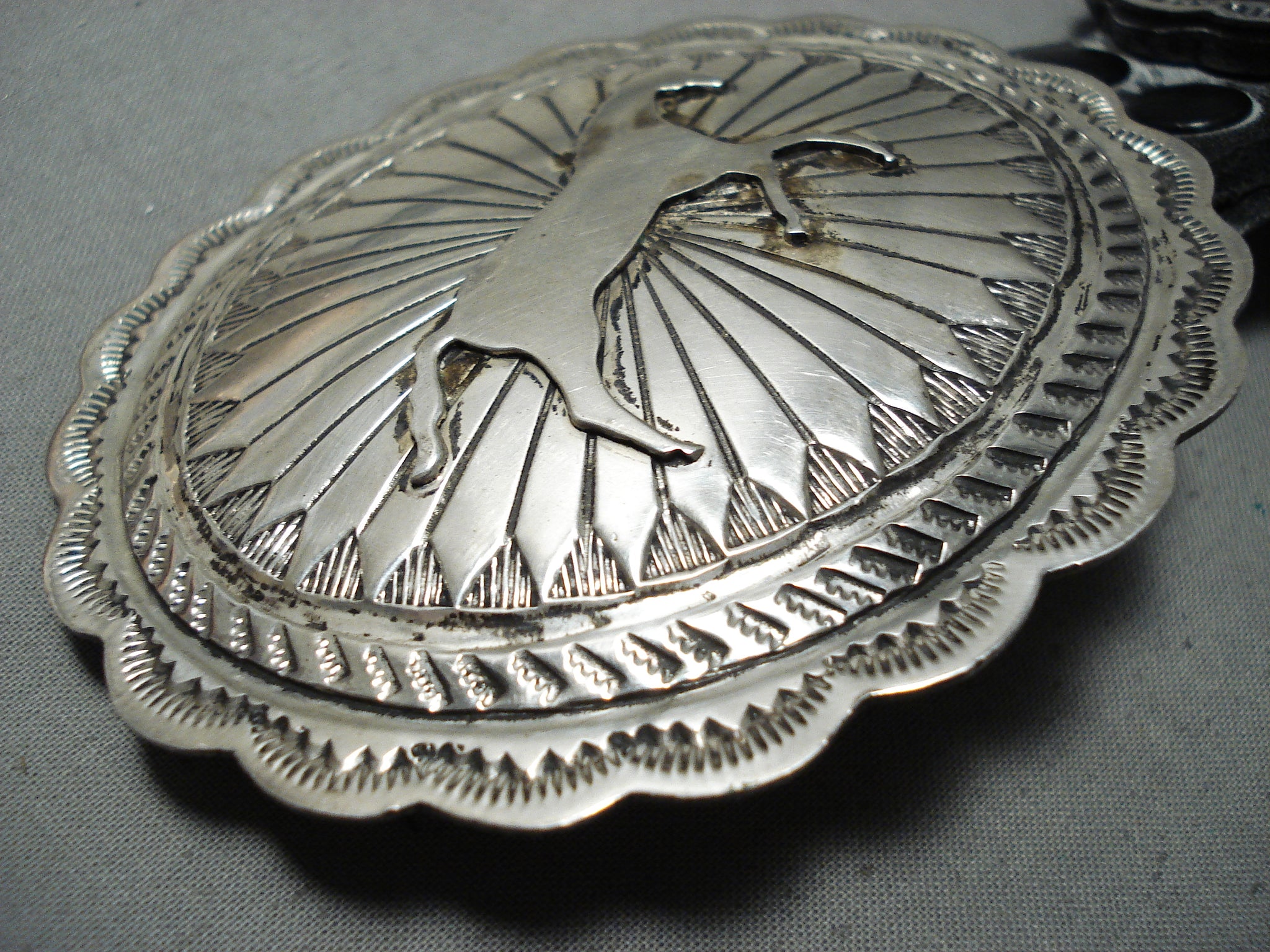 Best Biggest Vintage Native American Navajo Horse Sterling  display picture 2