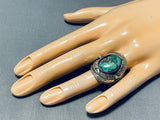 Tremendous Vintage Native American Navajo Turquoise Sterling Silver Ring-Nativo Arts