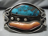 Tremendous Vintage Native American Navajo Blue Diamond Turquoise Sterling Silver Bracelet Old-Nativo Arts