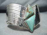 Spectacular Vintage Native American Navajo Royston Turquoise Sterling Silver Bracelet Old-Nativo Arts