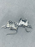Impressive Native American Navajo Sterling Silver Horse Earrings-Nativo Arts