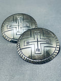 Important Kee Joe Benally Vintage Native American Navajo Sterling Silver Earrings-Nativo Arts