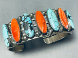 One Of The Best Vintage Native American Navajo Turquoise Shell Sterling Silver Bracelet-Nativo Arts