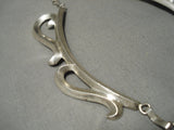 Incredible Native American Navajo Betsoi Sterling Silver Naja Carico Lake Turquoise Necklace-Nativo Arts