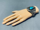 Phil Tso Unforgettable Vintage Native American Navajo Royston Turquoise Sterling Silver Bracelet-Nativo Arts