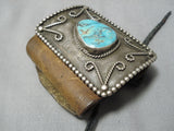 Superior Vintage Native American Navajo Pilot Mountain Turquoise Sterling Silver Ketoh Bracelet-Nativo Arts