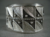Advacned Tuda Works Navajo Heavy Native American Jewelry Silver Bracelet-Nativo Arts