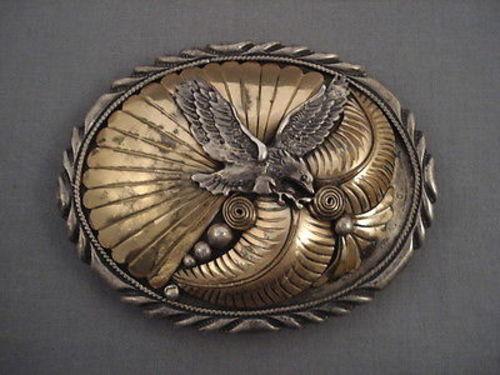 ADVANCED GOLD WORK AND SILVER EAGLE BUCKLE-Nativo Arts