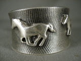 Advanced Native American Jewelry Silver Work 'Dream Horse' Native American Jewelry Silver Bracelet-Nativo Arts