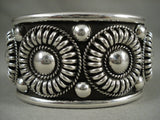 Advanced Native American Jewelry Silver Work Vintage Navajo 'Native American Jewelry Silver Wheel' Bracelet-Nativo Arts