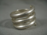 Advanced Native American Jewelry Silver Work Vintage Navajo Swirl Ring Old-Nativo Arts