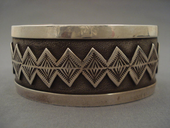 Advanced Native American Jewelry Silver Work Vintage Navajo 'Teepee Dream' Native American Jewelry Silver Bracelet-Nativo Arts