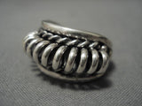Advanced Silver Coiled Work Vintage Native American Navajo Sterling Silver Ring Old-Nativo Arts