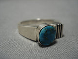 Advanced Silver Work Native American Navajo Sterling Silver Segmented Turquoise Ring-Nativo Arts