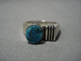 Advanced Silver Work Native American Navajo Sterling Silver Segmented Turquoise Ring-Nativo Arts
