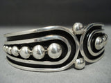 Advanced Silver Work Vintage Navajo Sterling Silver Bracelet Old-Nativo Arts