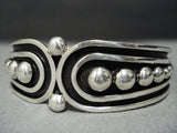 Advanced Silver Work Vintage Navajo Sterling Silver Bracelet Old-Nativo Arts