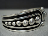 Advanced Silver Work Vintage Navajo Sterling Silver Bracelet Old-Nativo Arts