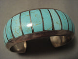 Advanced Stone Work Vintage Navajo Number 8 Turquoise Native American Jewelry Silver Bracelet-Nativo Arts