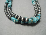 Fabulous Wrap Around Native American Navajo Turquoise Sterling Silver Ball Necklace-Nativo Arts