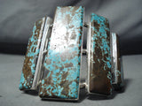 Grand San Felipe 8 Turquoise Square Sterling Silver Bracelet-Nativo Arts