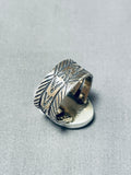 Excellent San Felipe Signed Kingman Turquoise Sterling Silver Ring-Nativo Arts