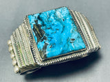 Best Squared Vintage Native American Navajo Blue Diamond Turquoise Sterling Silver Bracelet-Nativo Arts
