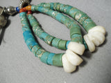 Museum Vintage Native American Navajo Turquoise Jacla Sterling Silver Squash Blossom Necklace-Nativo Arts