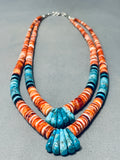 Native American Important Master Family Santo Domingo Turquoise Sterling Silver Necklace-Nativo Arts