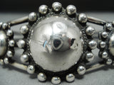 Early Big Bead Vintage Native American Navajo Hand Tooled Sterling Silver Bracelet-Nativo Arts