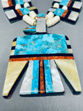 Native American Double Sided Substantial Santo Domingo Turquoise Inlay Necklace-Nativo Arts