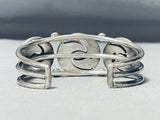 Important Vintage Native American Zuni Turquoise Swirl Sterling Silver Bracelet Cuff-Nativo Arts