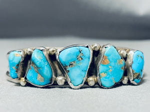 Artist Alert Mark Chee Vintage Native American Navajo Turquoise Sterling Silver Bracelet-Nativo Arts