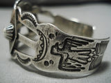 Vintage Native American Navajo Bracelet Early 1900's Sterling Silver Cerrillos Turquoise-Nativo Arts