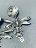 Sweet Native American Navajo Sterling Silver Dragonfly Dangle Earrings-Nativo Arts
