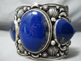 Best Important Darryl Becenti (d.) Lapis Native American Navajo Sterling Silver Bracelet-Nativo Arts
