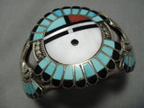 One Of The Best Vintage Native American Zuni Turquoise Sterling Silver Inlay Bracelet-Nativo Arts