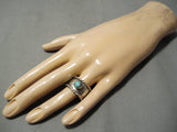 Rare Early Adjustable Vintage Native American Navajo Turquoise Sterling Silver Ring Old-Nativo Arts