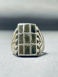 Stunning Vintage Native American Navajo Green Turquoise Sterling Silver Ring-Nativo Arts