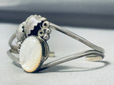 Marvelous Vintage Native American Navajo Mother Of Pearl Sterling Silver Bracelet-Nativo Arts