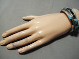 One Of The Most Detailed Vintage Native American Zuni Turquoise Sterling Silver Bracelet-Nativo Arts