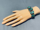 Herm Smith Vintage Native American Navajo 5 Royston Cerrillos Turquoise Sterling Silver Bracelet-Nativo Arts