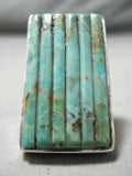 One Of The Best Native American Navajo Corn Row Royston Turquoise Sterling Silver Ring-Nativo Arts