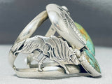 Huge Blackbear Vintage Native American Navajo Royston Turquoise Sterling Silver Bracelet-Nativo Arts