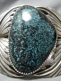 Museum Vivid Spiderweb Turquoise Native American Sterling Silver Bracelet-Nativo Arts