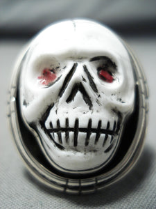 One Of The Most Detailed Ever Sterling Silver Skull Ring-Nativo Arts