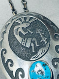 Authentic Thomas Singer Vintage Native American Navajo Turquoise Sterling Silver Necklace-Nativo Arts