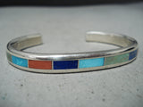Exceptional Zuni Turquoise Sterling Silver Bracelet Native American-Nativo Arts